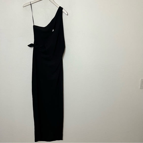 NWOT Amanda Uprichard Conetta Black One Shoulder Gown Maxi Dress Size XS - Picture 4 of 8